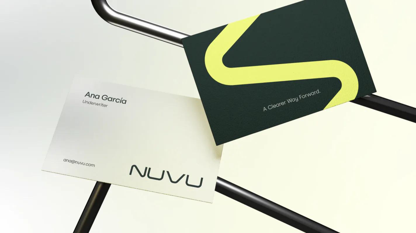 NuVu business cards, the citrus curve filling the reverse